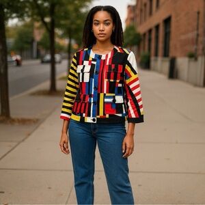 NWOT - Berek Front Button Jacket Blazer - Multicolored